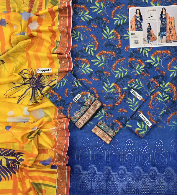 3 Pc Premium Lawn Embroidered Collection