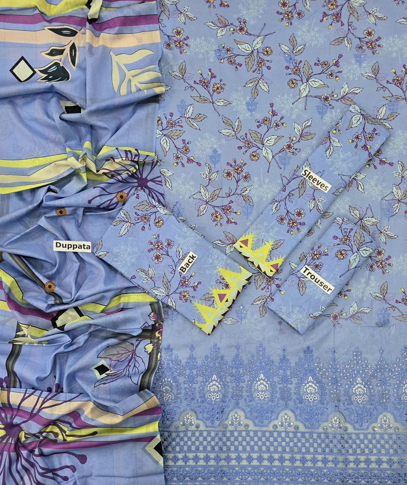 3 Pc Premium Lawn Embroidered Collection