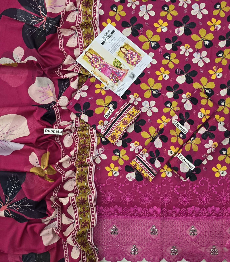 3 Pc Premium Lawn Embroidered Collection