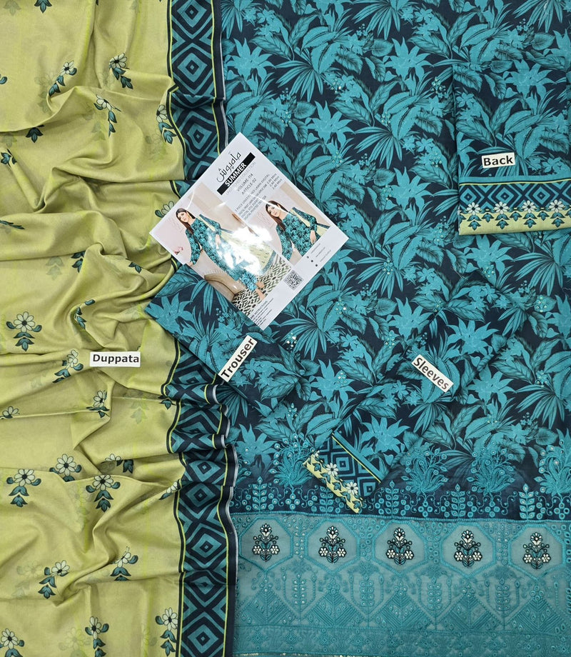 3 Pc Premium Lawn Embroidered Collection