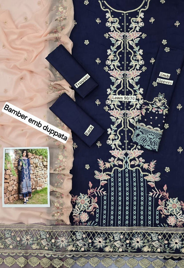Embroidered 3 PC Premium Lawn Collection